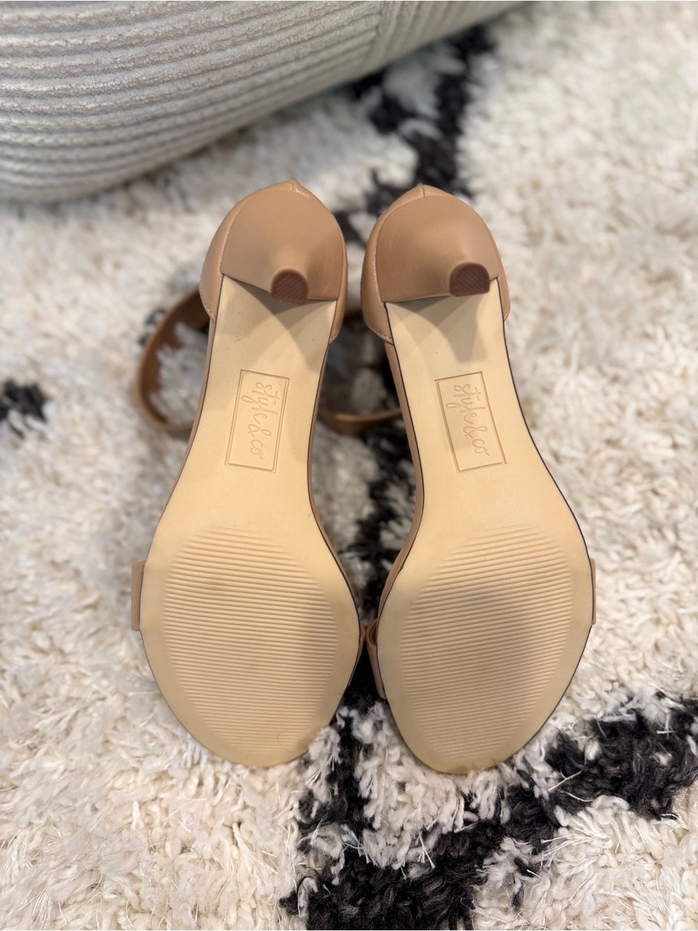 Style & Co Nude Ankle Strap Heels Women’s Size 8.5 Open Toe Dress Sandals - Picture 14 of 16
